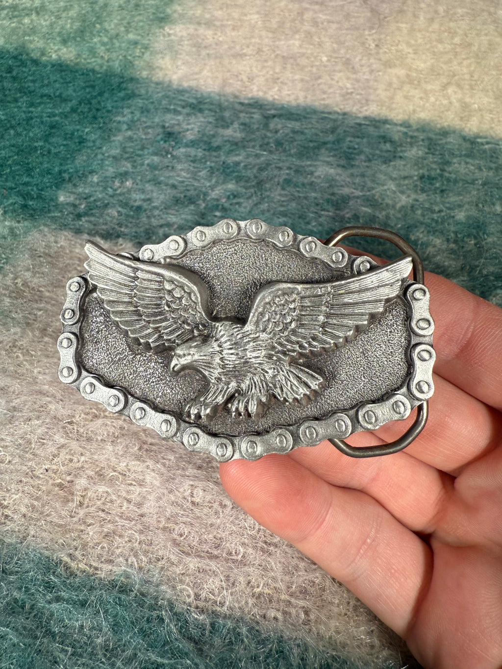 Vintage Eagle Motorcycle Chain Belt Buckle