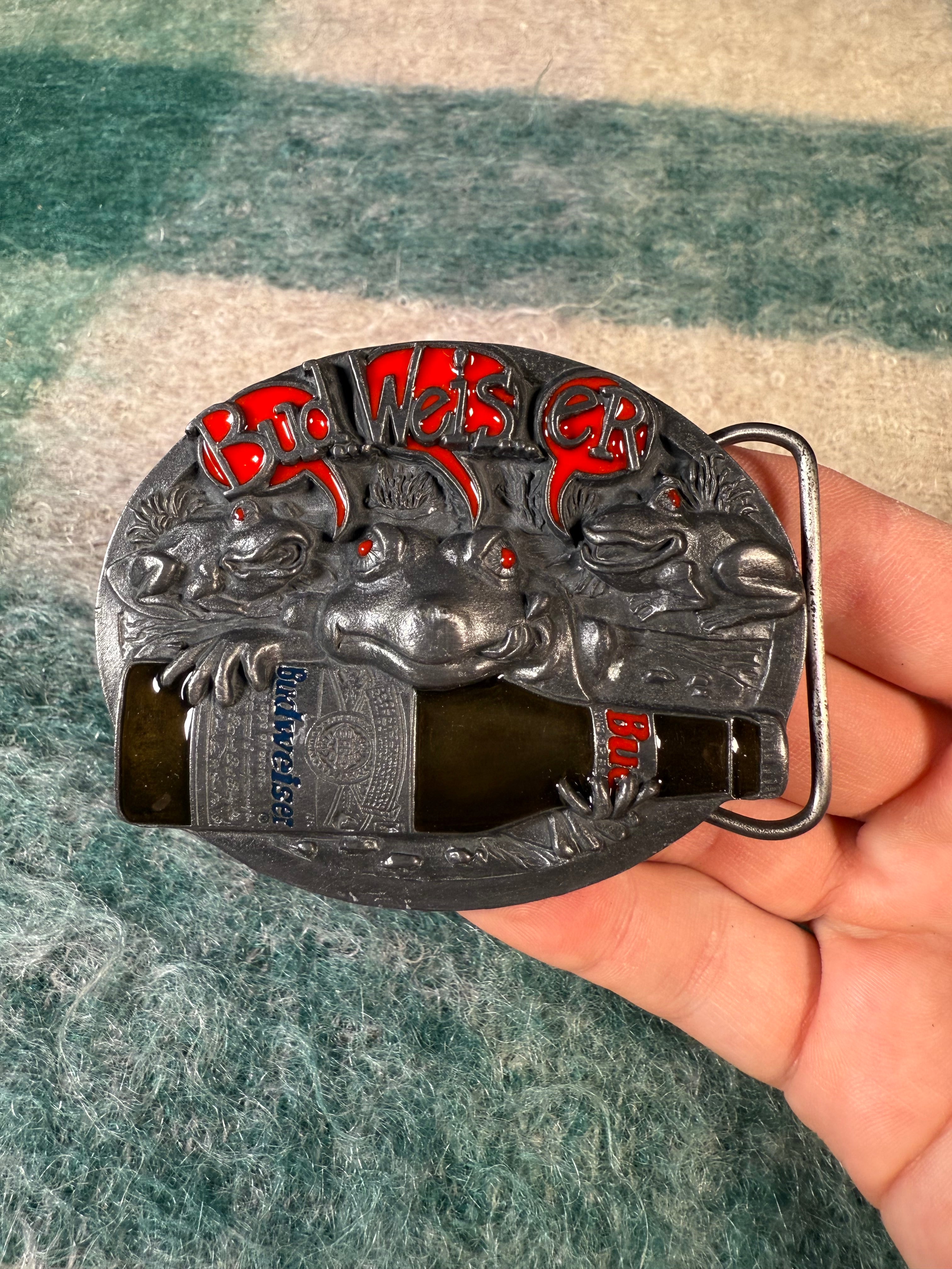 Vintage Budweiser Frog Belt Buckle