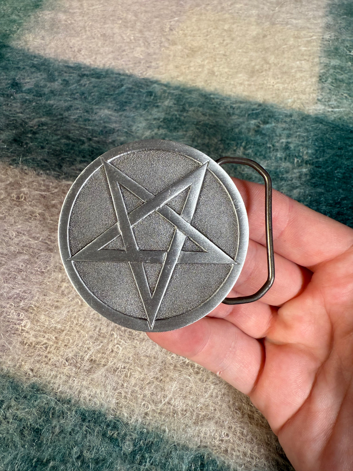 Vintage 2000 Pentagram No Color Belt Buckle