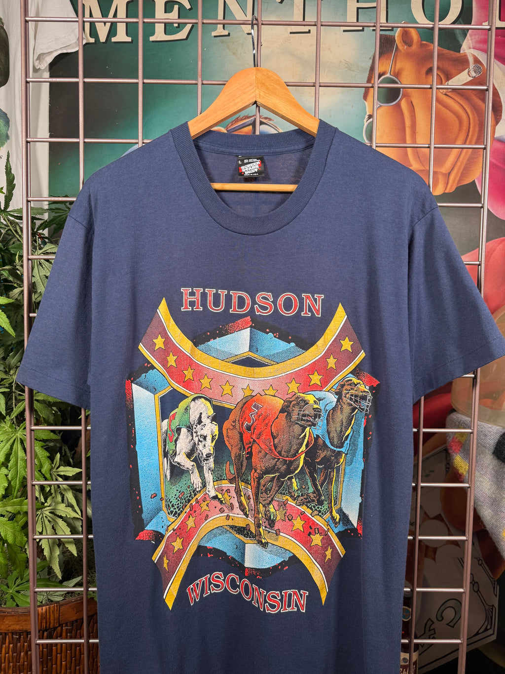 Vintage Early 90s Hudson Wisconsin Dog Racing Tee (L)