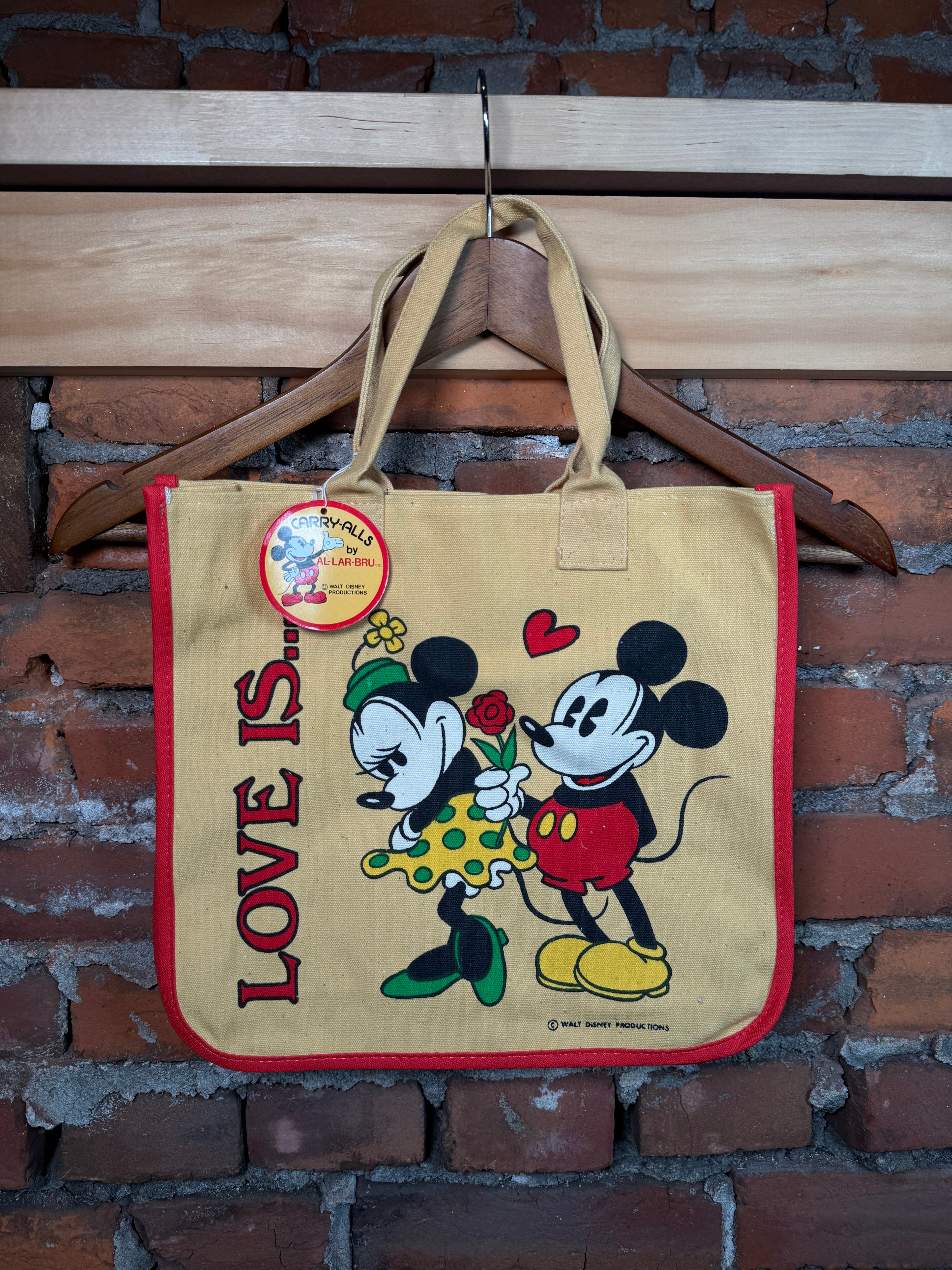 Vintage 80s Disney Love Is Tote Bag With Original Tags