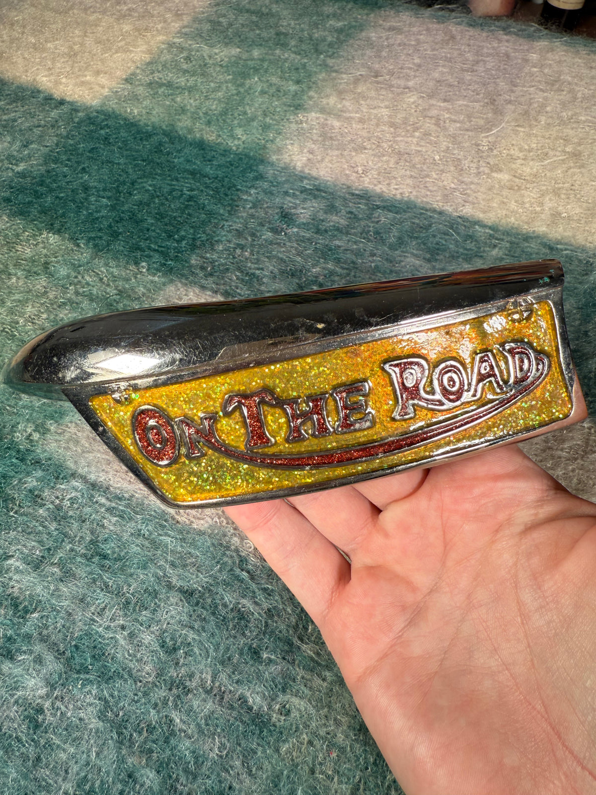 Vintage Oversized On The Road Belt Buckle