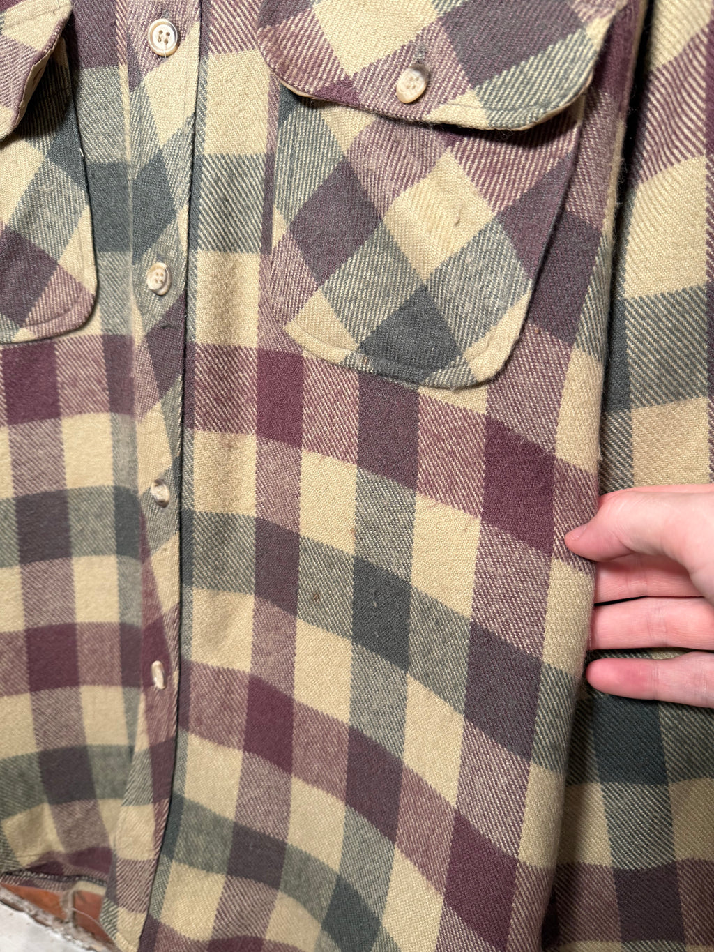 Vintage Current Seen Tan Flannel Shirt (L)