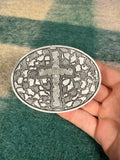 2000s No Color Cross Belt Buckle
