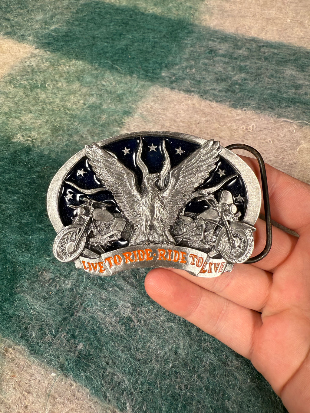 Vintage Live to Ride.. Ride to Live Eagle Belt Buckle