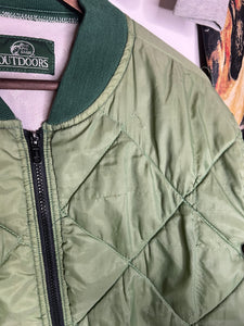Vintage Green Quilted Military Jacket (M)