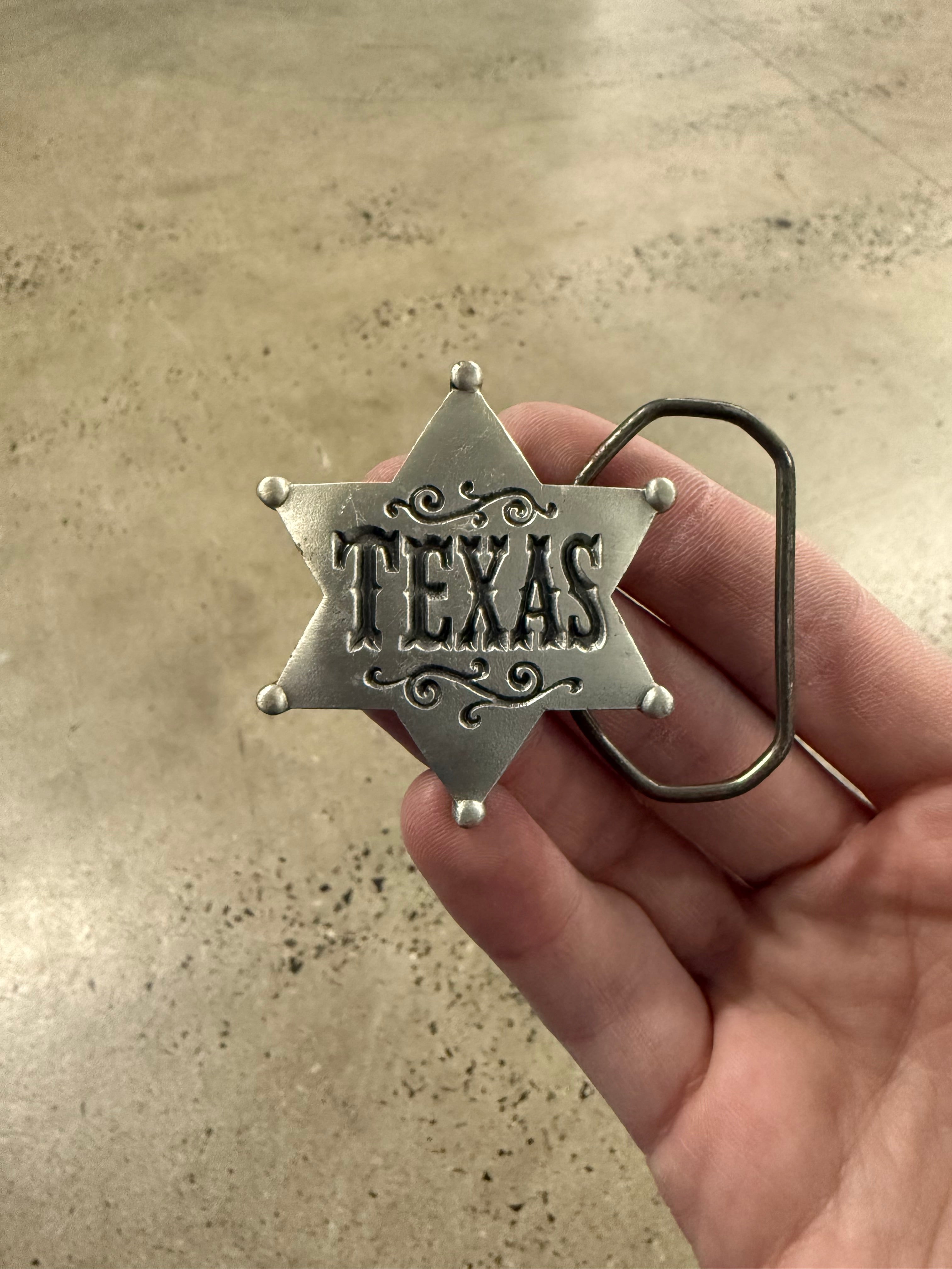 Vintage Texas Sheriffs Star Belt Buckle