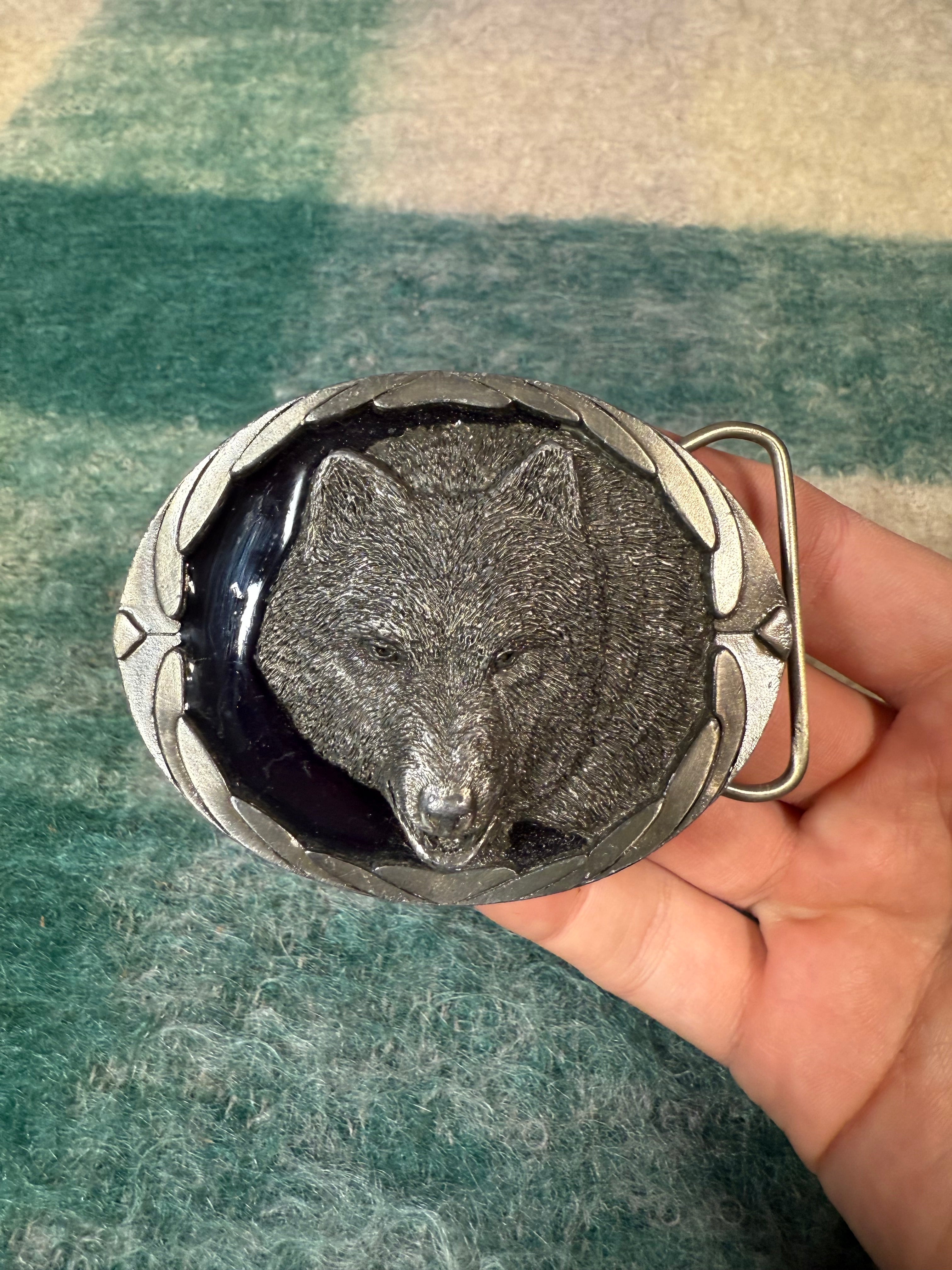 Vintage 3D Wolf Belt Buckle