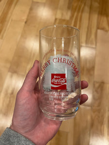 Lot of 2 Vintage 70s Coca Cola Christmas Glasses