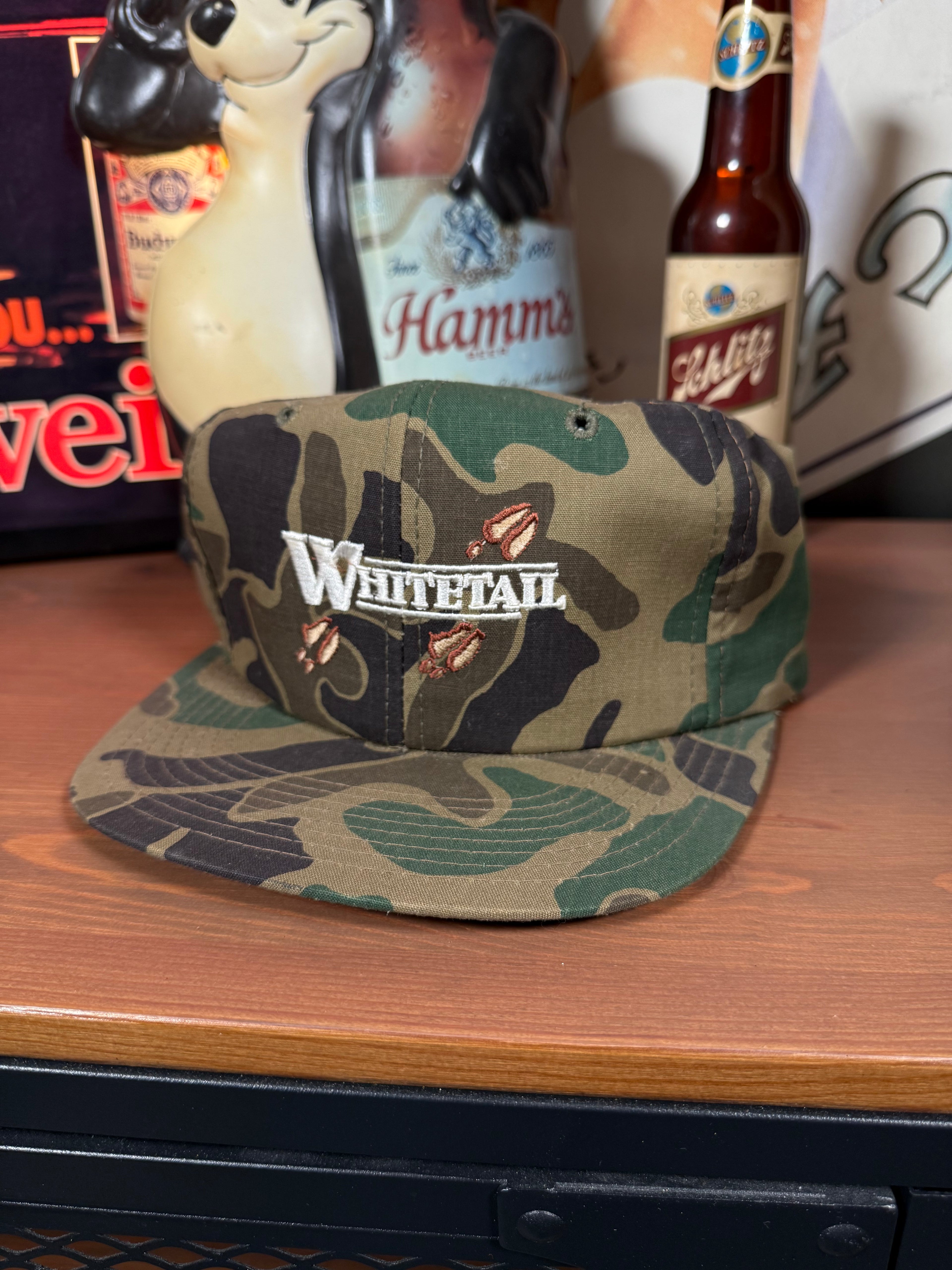 Vintage 80s Whitetail Deer Camo Trucker Hat