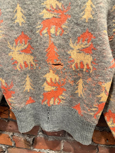 True Vintage 50s/60s Sportswear Moose Knit Sweater (See Measurements)