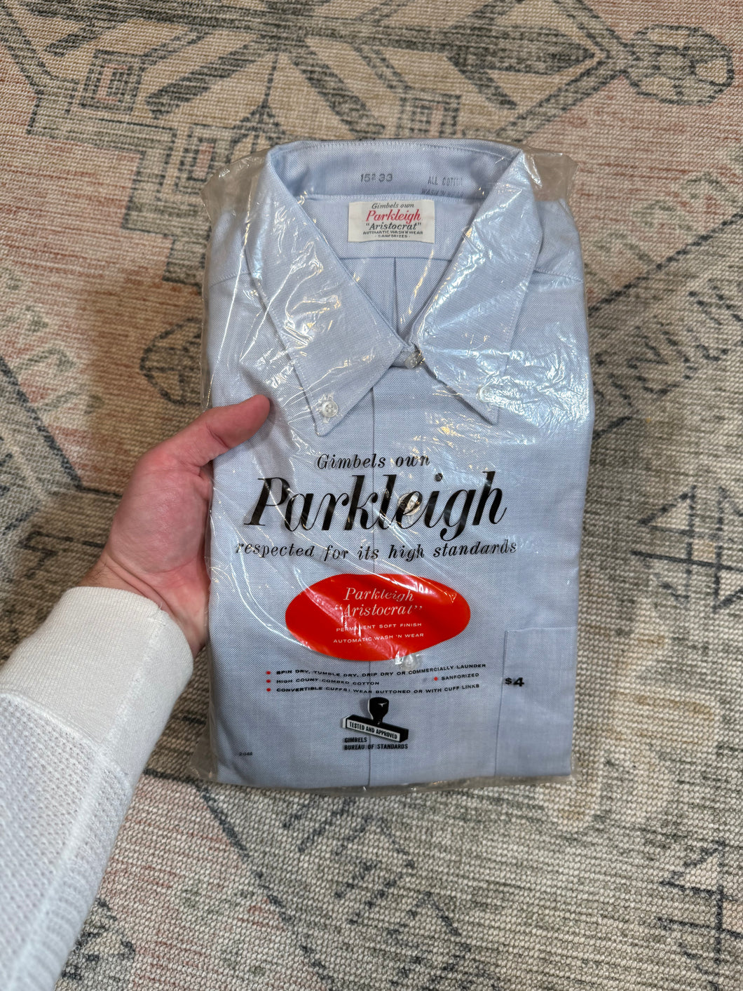 True Vintage Deadstock Parkleigh Gimbels Shirt (M 15 33)