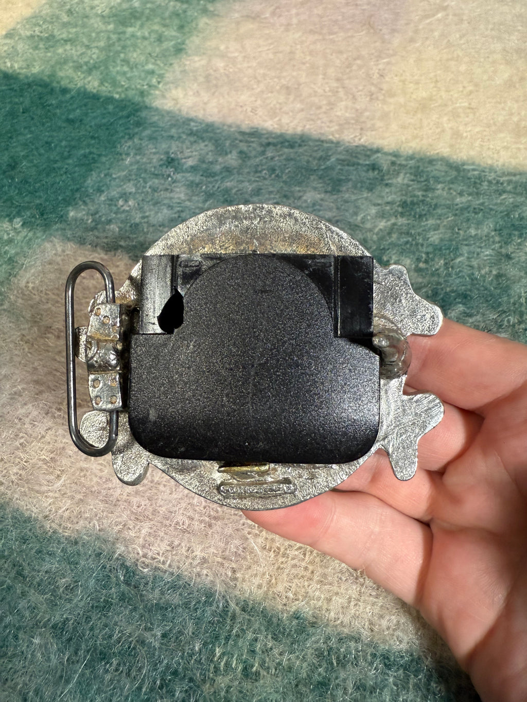 Vintage Skull and Crossbones Hidden Compartment Belt Buckle