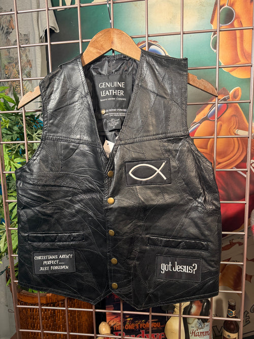 Jesus Forever Leather Vest (M)