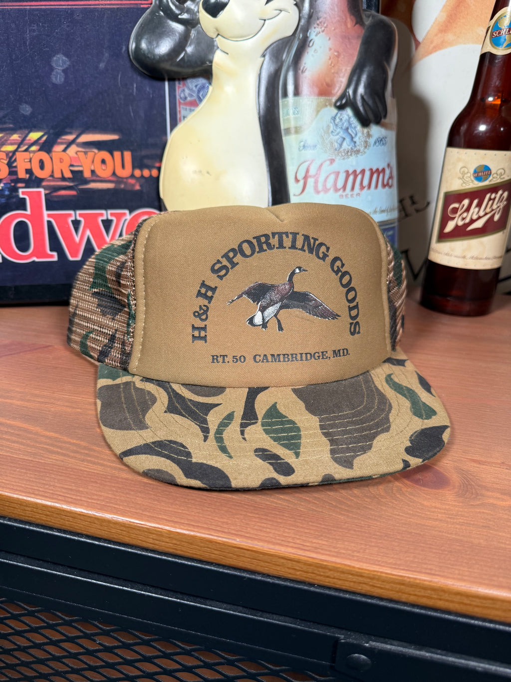 Vintage H&H Sporting Goods Goose Camo Trucker Hat