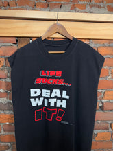 Load image into Gallery viewer, Vintage Life Sucks Cutoff Shirt (XL)
