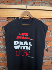 Vintage Life Sucks Cutoff Shirt (XL)