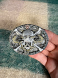 Vintage Skull and Snakes Belt Buckle