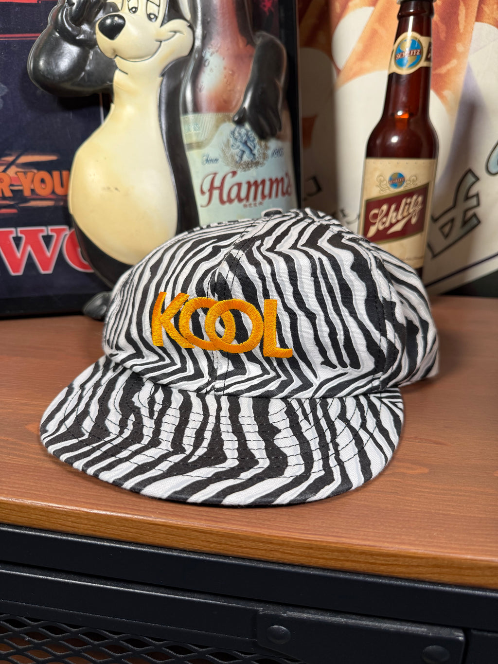Vintage Kool Cigarettes Zebra Print Hat