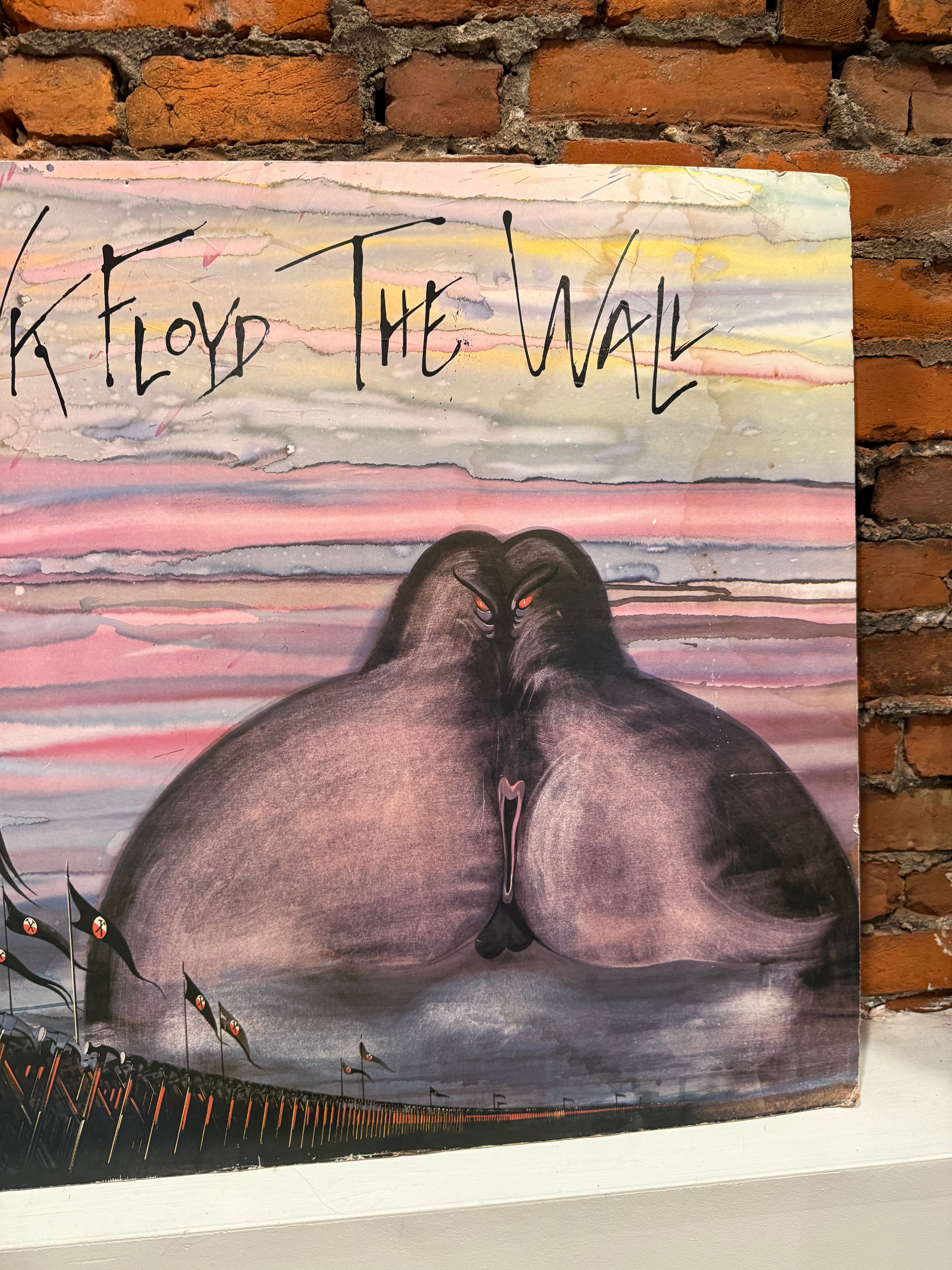 Vintage Pink Floyd The Wall Cardboard Record Store Display (38x27)