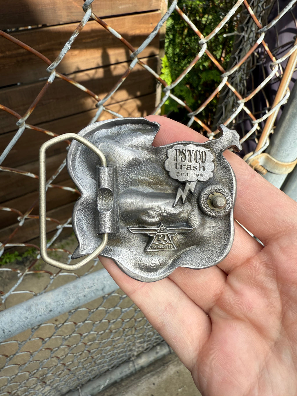 Vintage Snake in Skull Belt Buckle