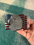 Vintage Bald Eagle American Flag Belt Buckle