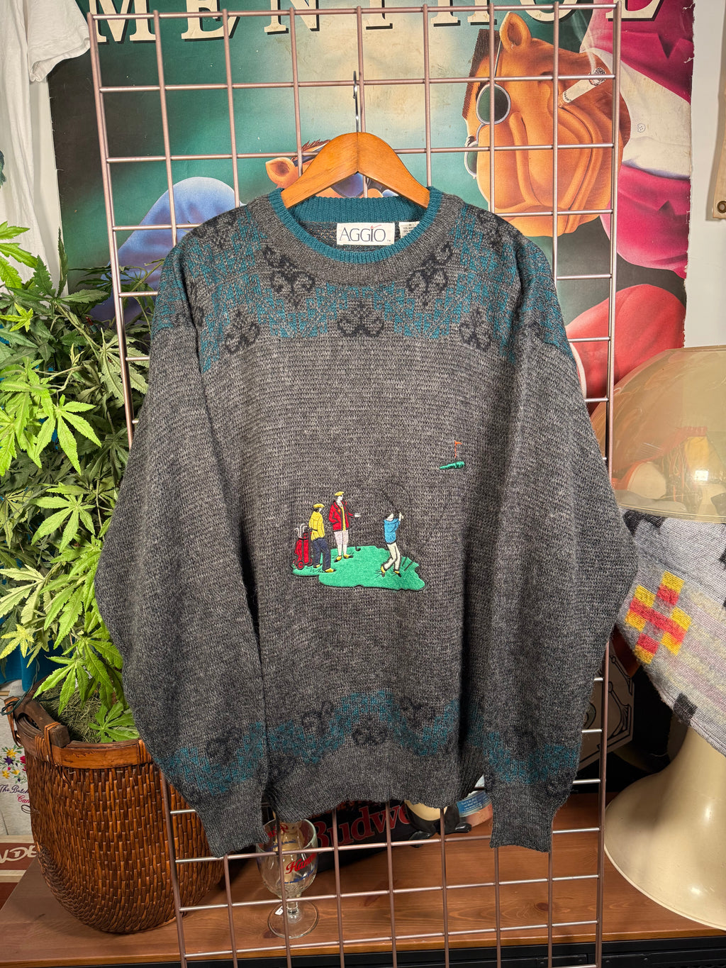 Vintage Aggio Stitched Golf Sweater (M)