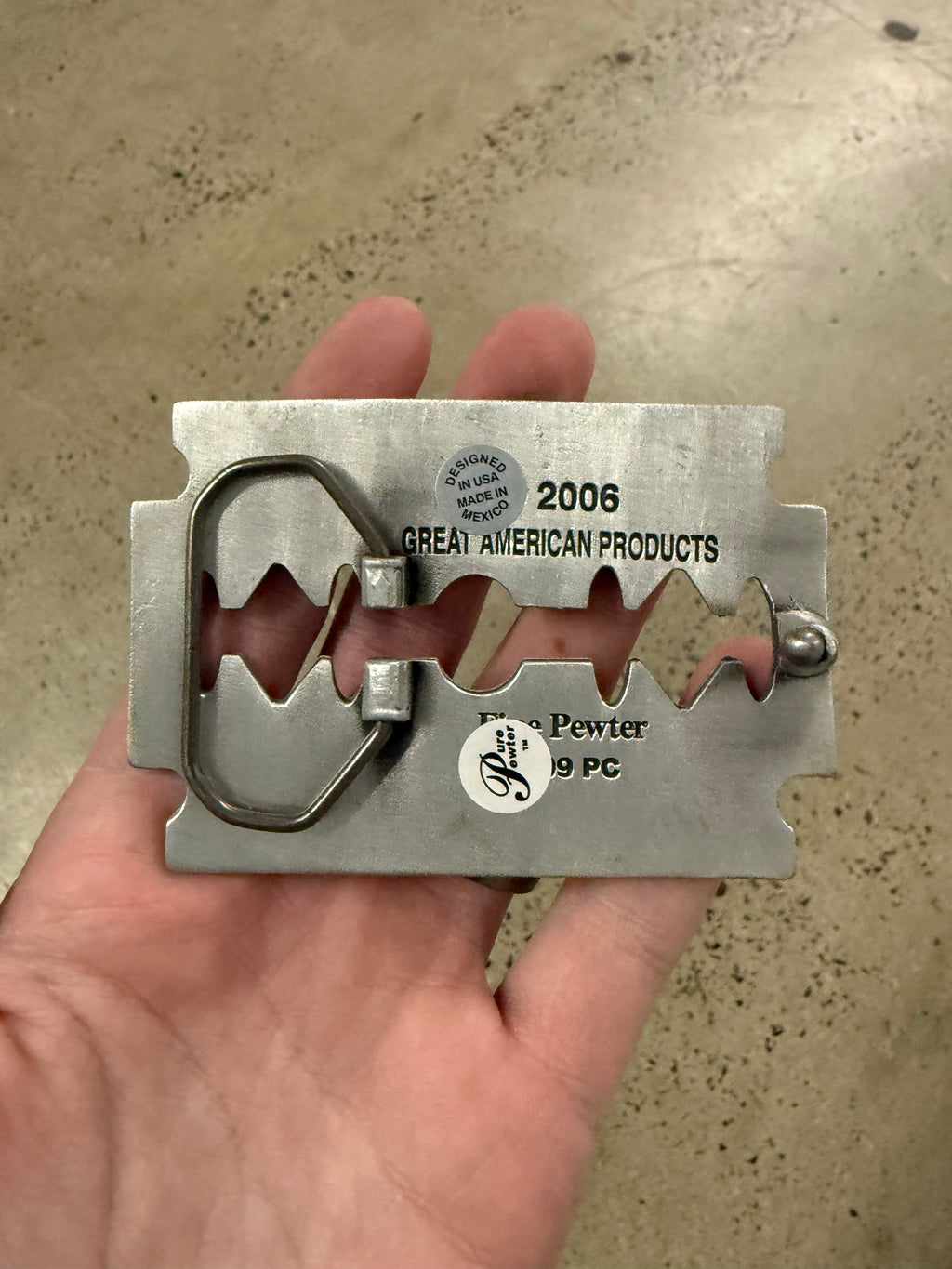 Y2K Shaved Razor Belt Buckle