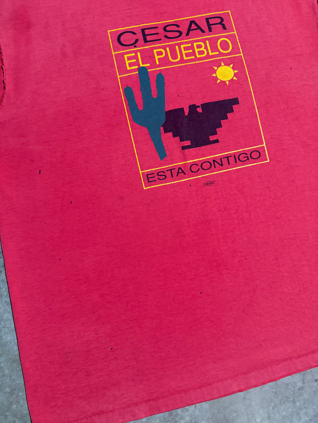 Vintage 90s Cesar El Pueblo Red Cutoff Tee (XL)