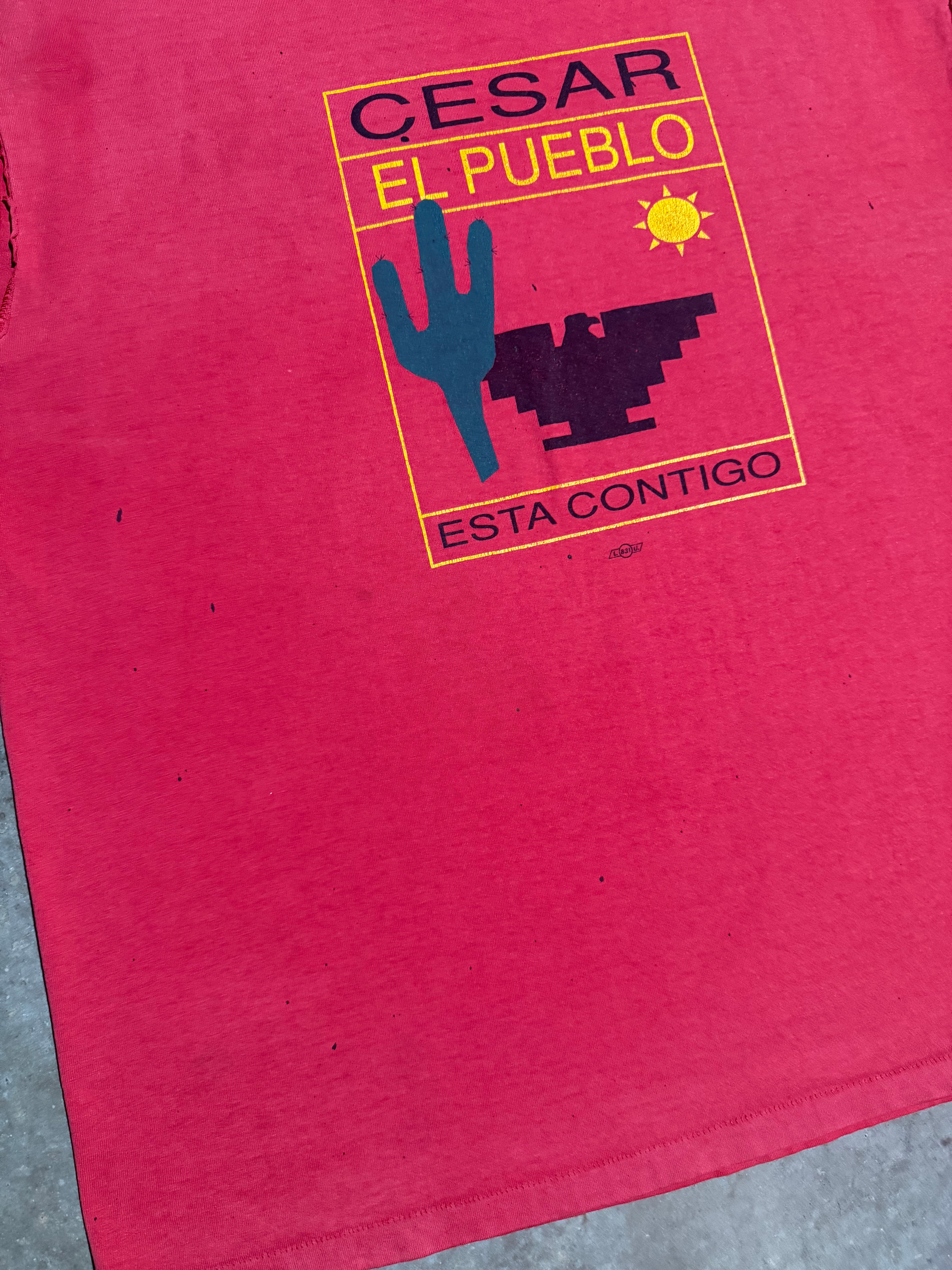 Vintage 90s Cesar El Pueblo Red Cutoff Tee (XL)