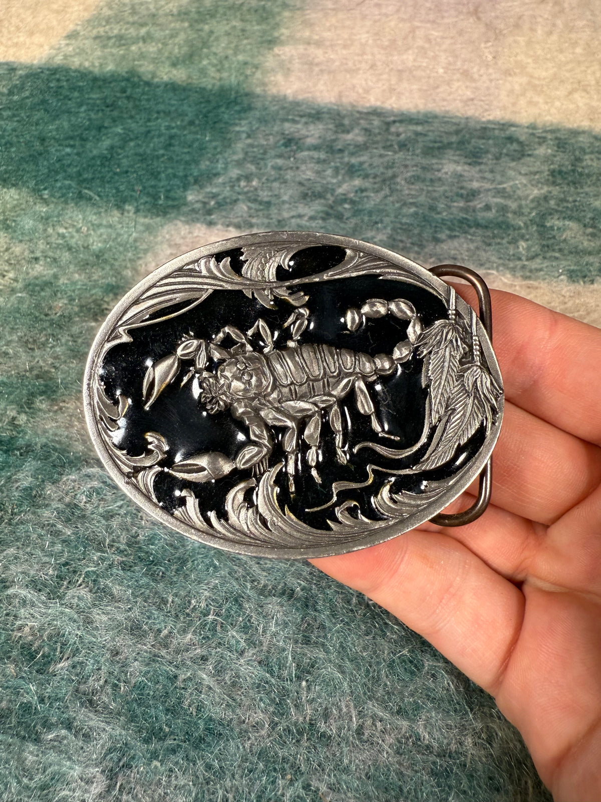 Vintage Blue Scorpion Belt Buckle