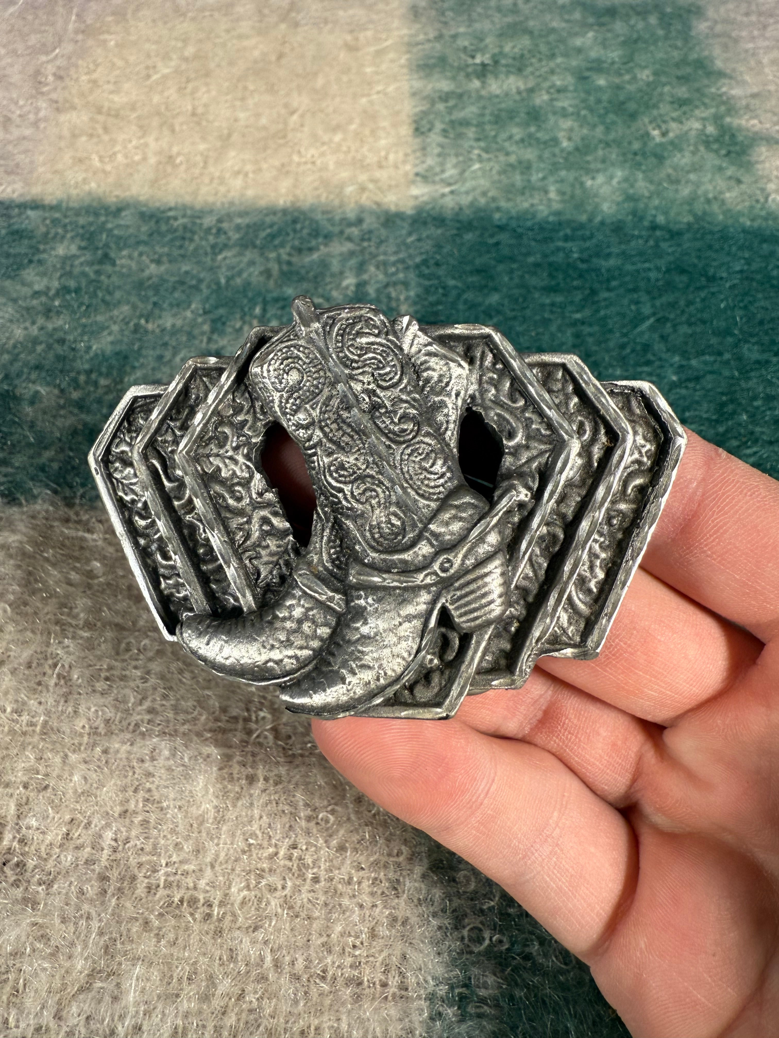 Vintage Cowboy Boots Belt Buckle