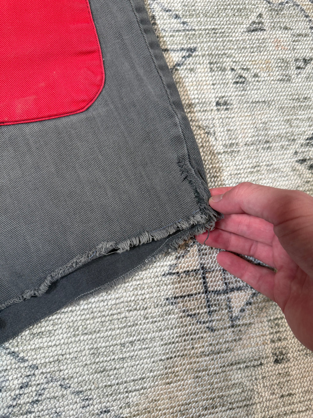 Vintage 70s Custom Red and Black Jean Shorts (36)