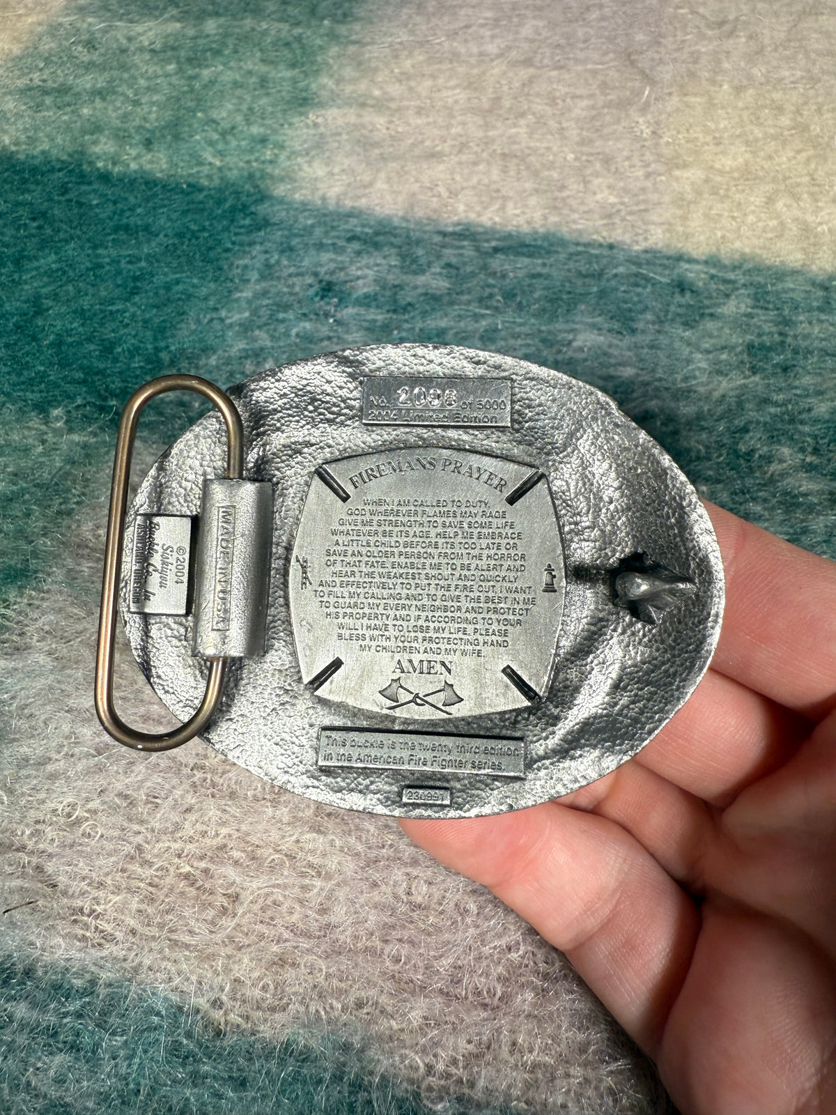 Vintage 2004 Firefighter Fighting Fires With Pride Belt Buckle