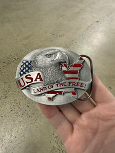 Vintage 1995 USA Land of the Free Belt Buckle