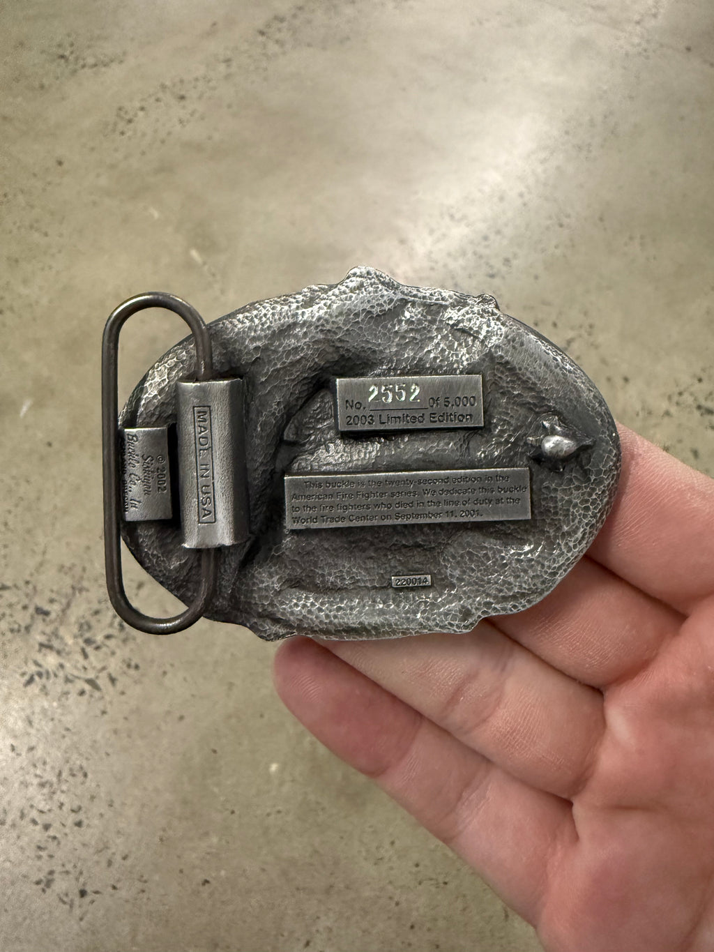 Vintage 2003 American Firefighter Belt Buckle