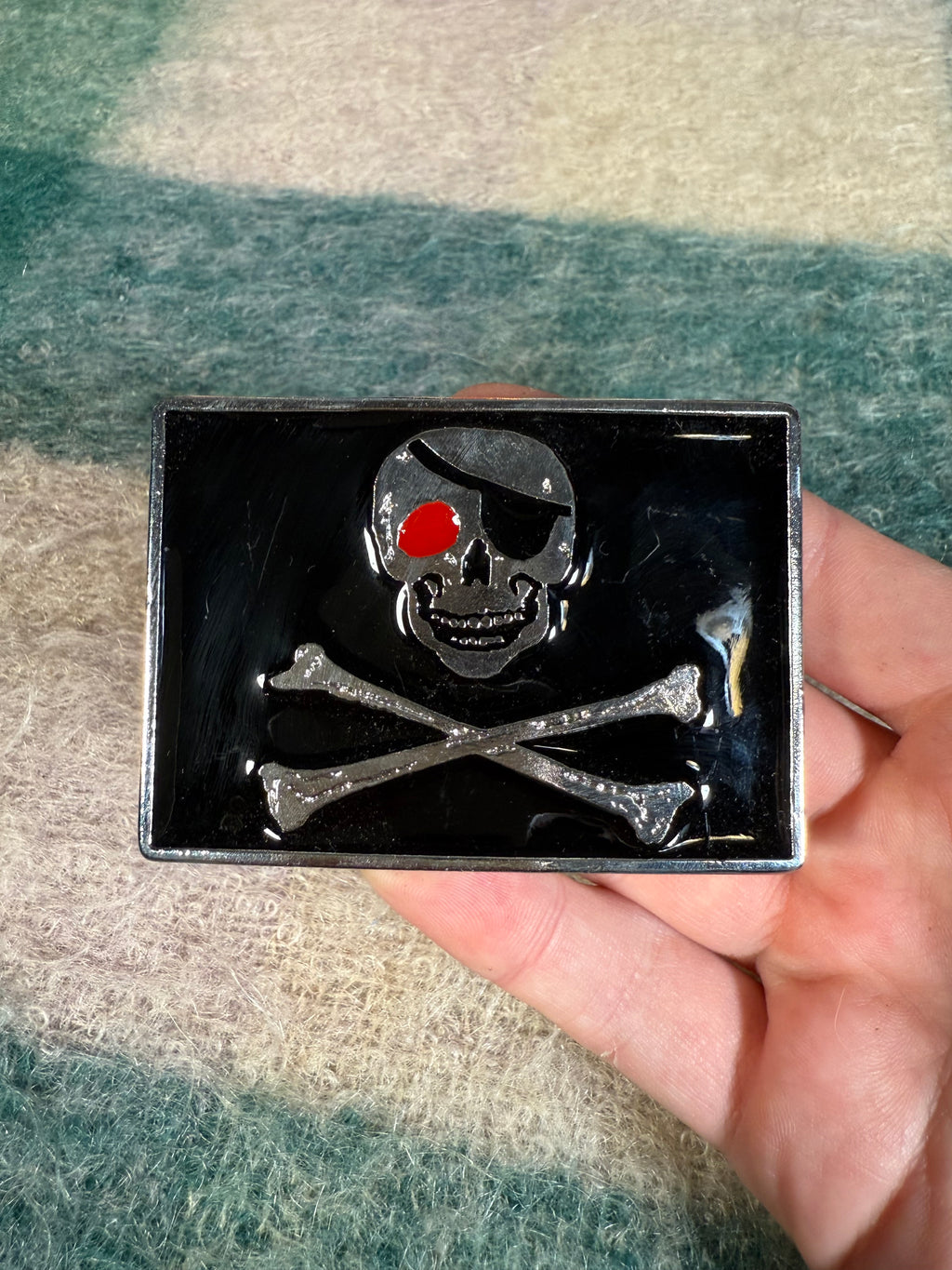 Vintage Pirate Skull and Crossbones Belt Buckle
