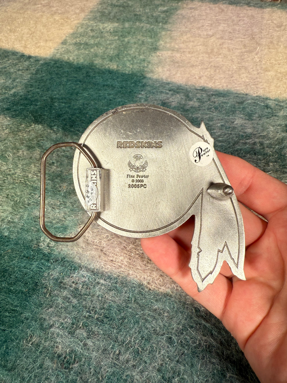 Vintage 2000s Washington Redskins Big Logo Belt Buckle