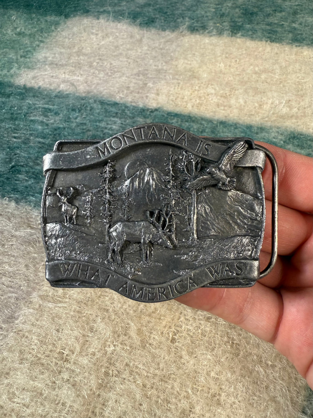 Vintage 1981 Montana What America Was Belt Buckle