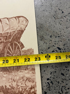 Vintage 1976 Wrangler Bicentennial Wagon Trail Pilgrimage Poster (23x35inch)