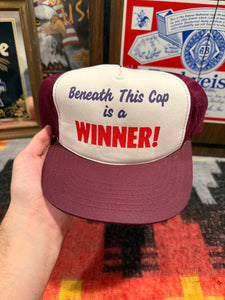 Vintage Beneath This Cap Is A Winner Trucker Hat