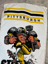 Load image into Gallery viewer, Vintage 1988 Jack Davis Pittsburgh Steelers Towel

