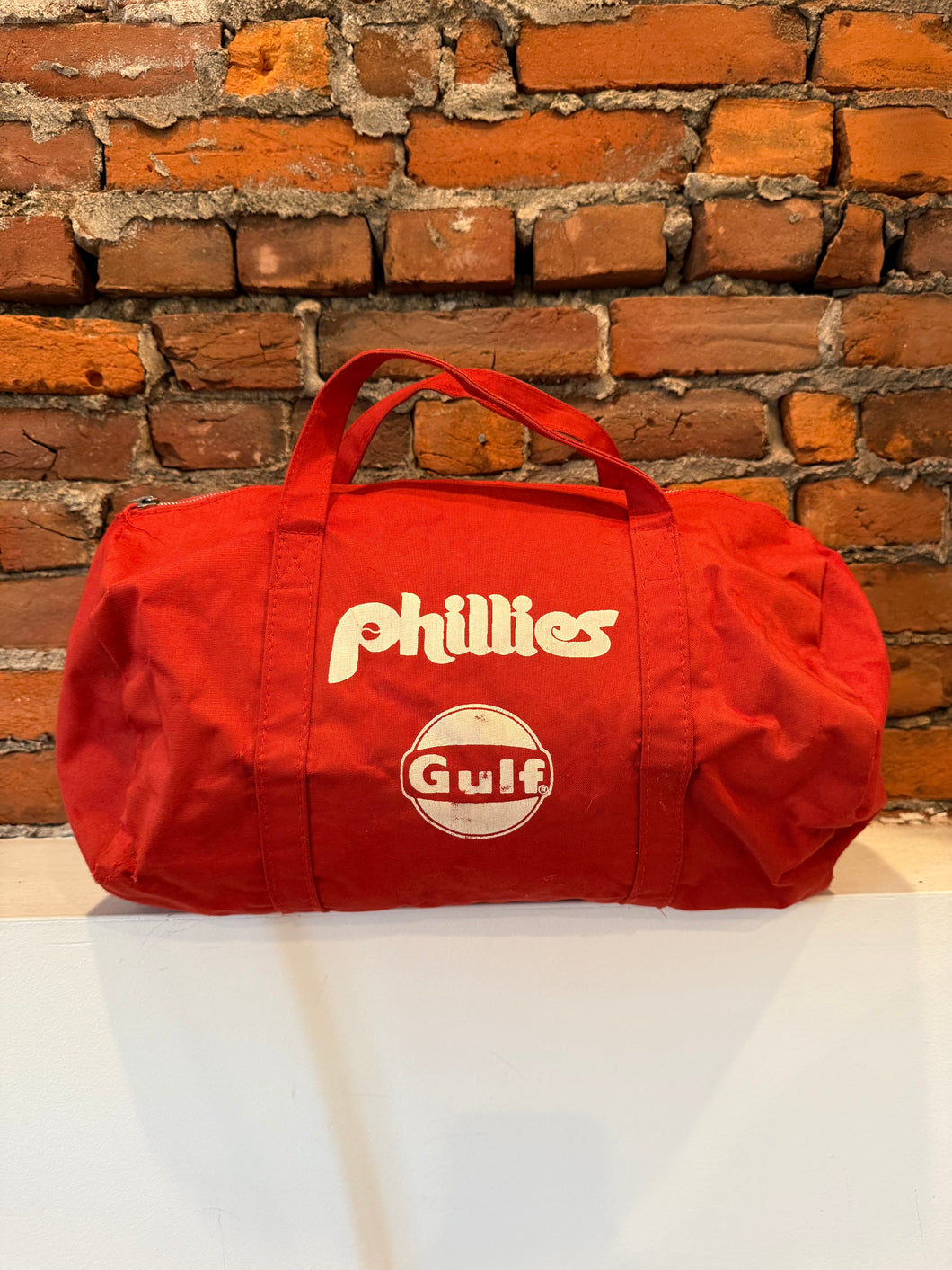 Vintage 80s Phillies Gulf Duffle Bag