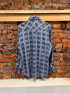 Vintage 90s Blue Western Star Shirt (M)