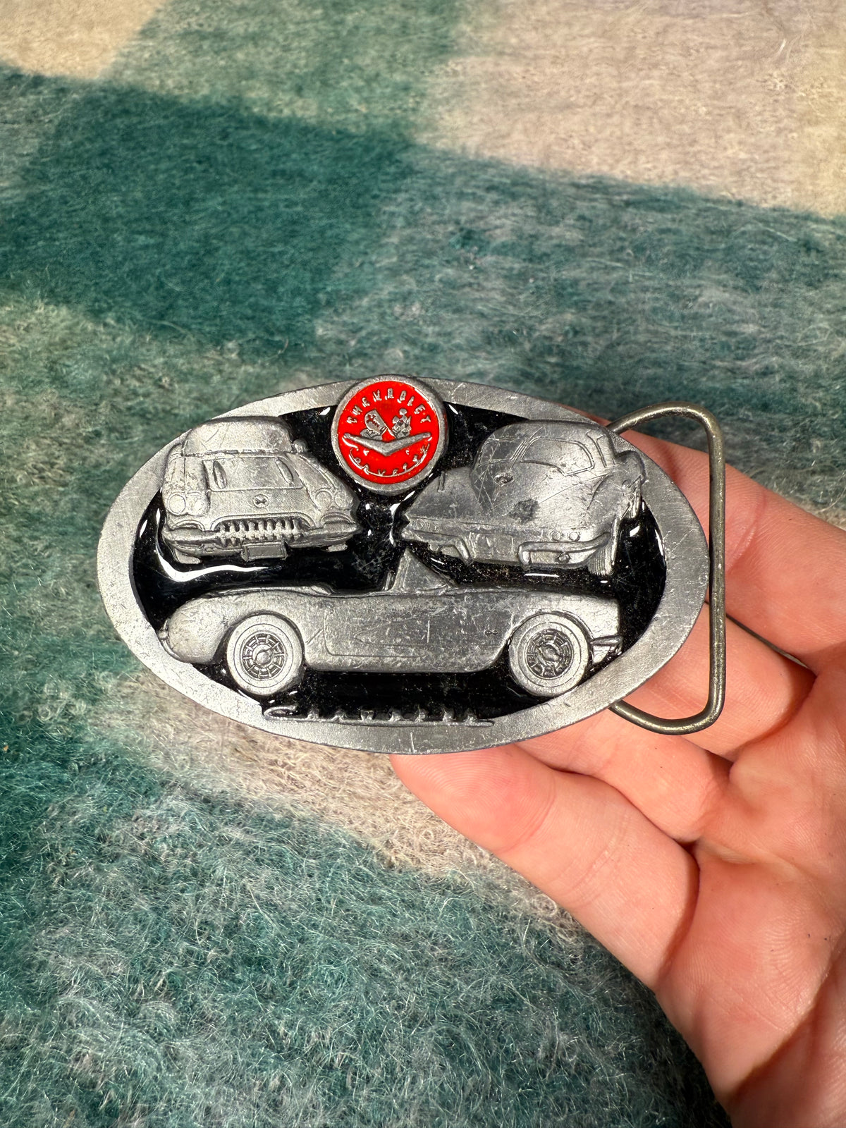 Vintage 1990 Corvette Belt Buckle
