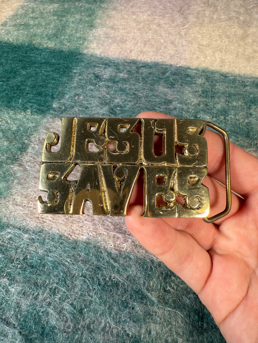 Vintage Jesus Saves Belt Buckle