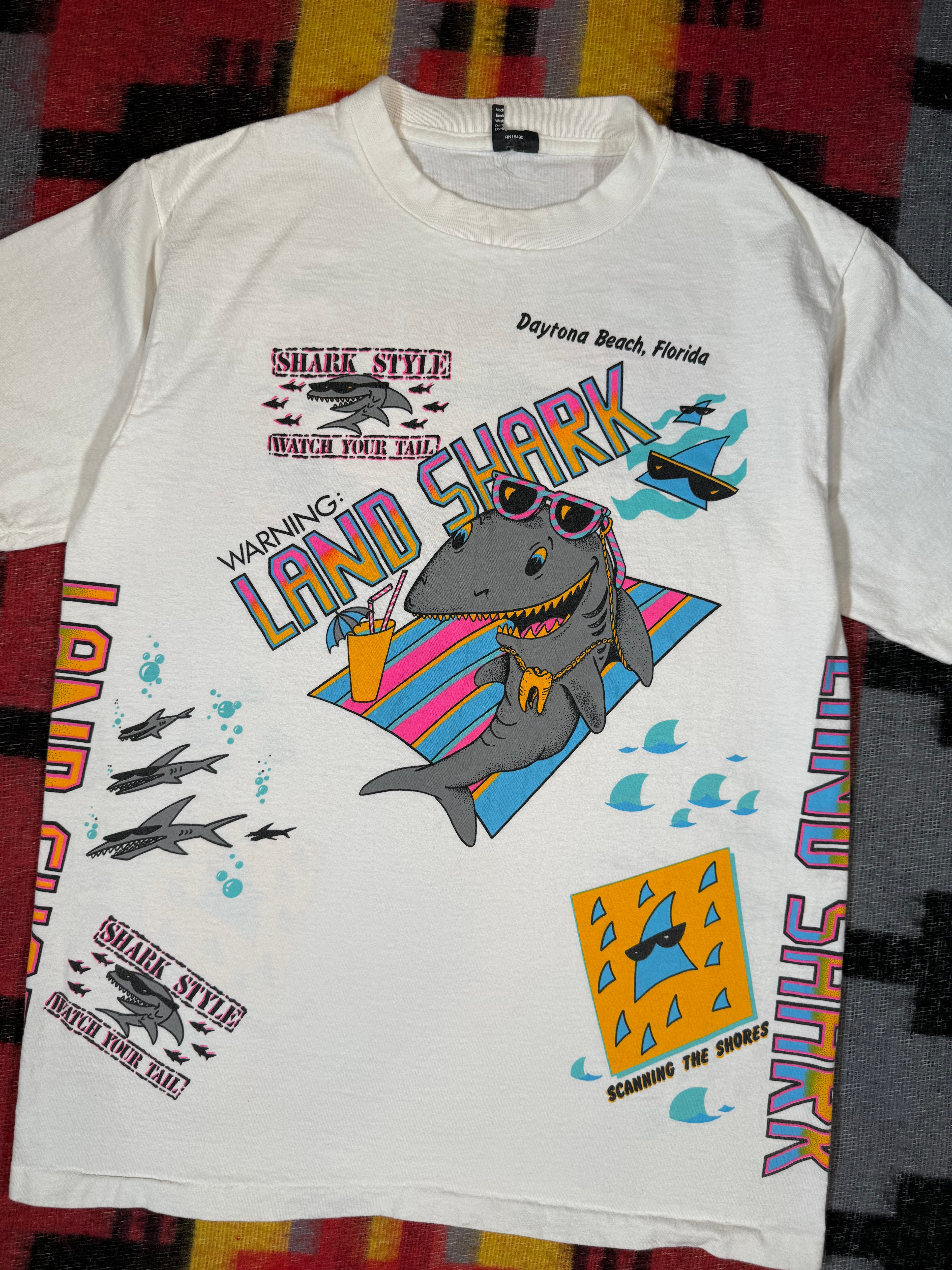 Vintage 90s Land Shark All Over Print (M/L)