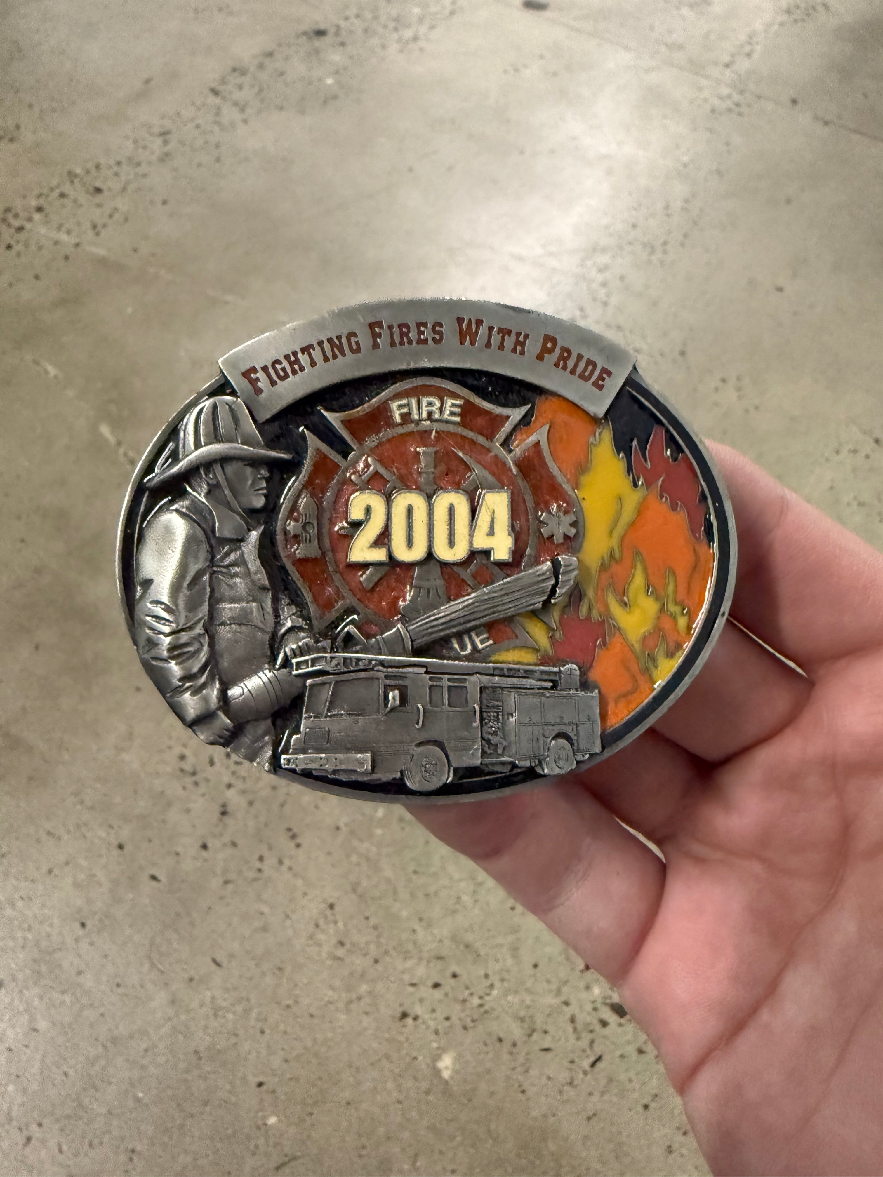 Vintage 2004 Firefighter Fire Belt Buckle