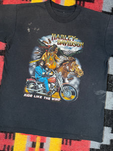 Vintage 1991 Harley Davidson Ride Like The Wind Shirt (L/XL)