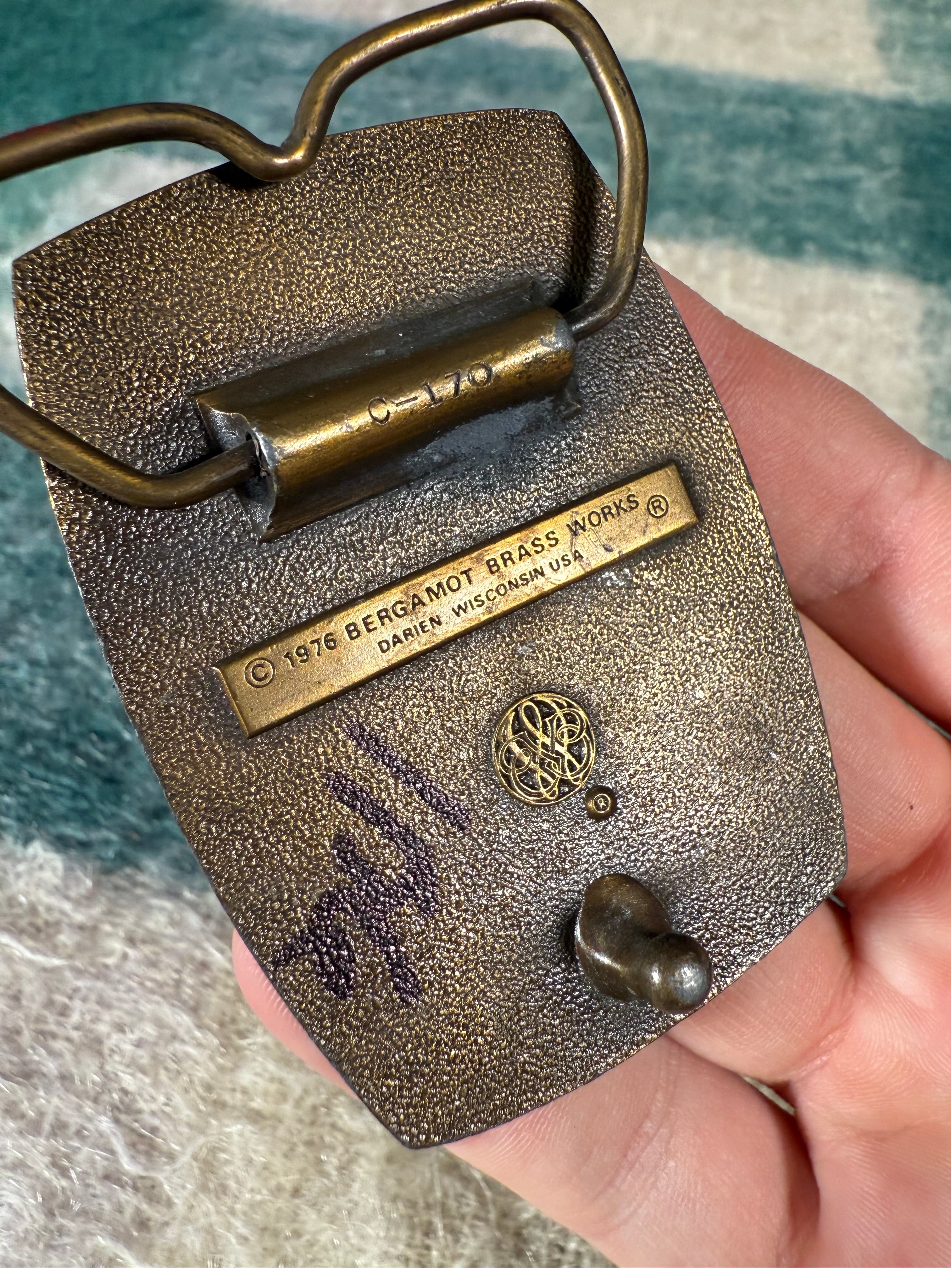 Vintage 1976 Strohs Beer Belt Buckle
